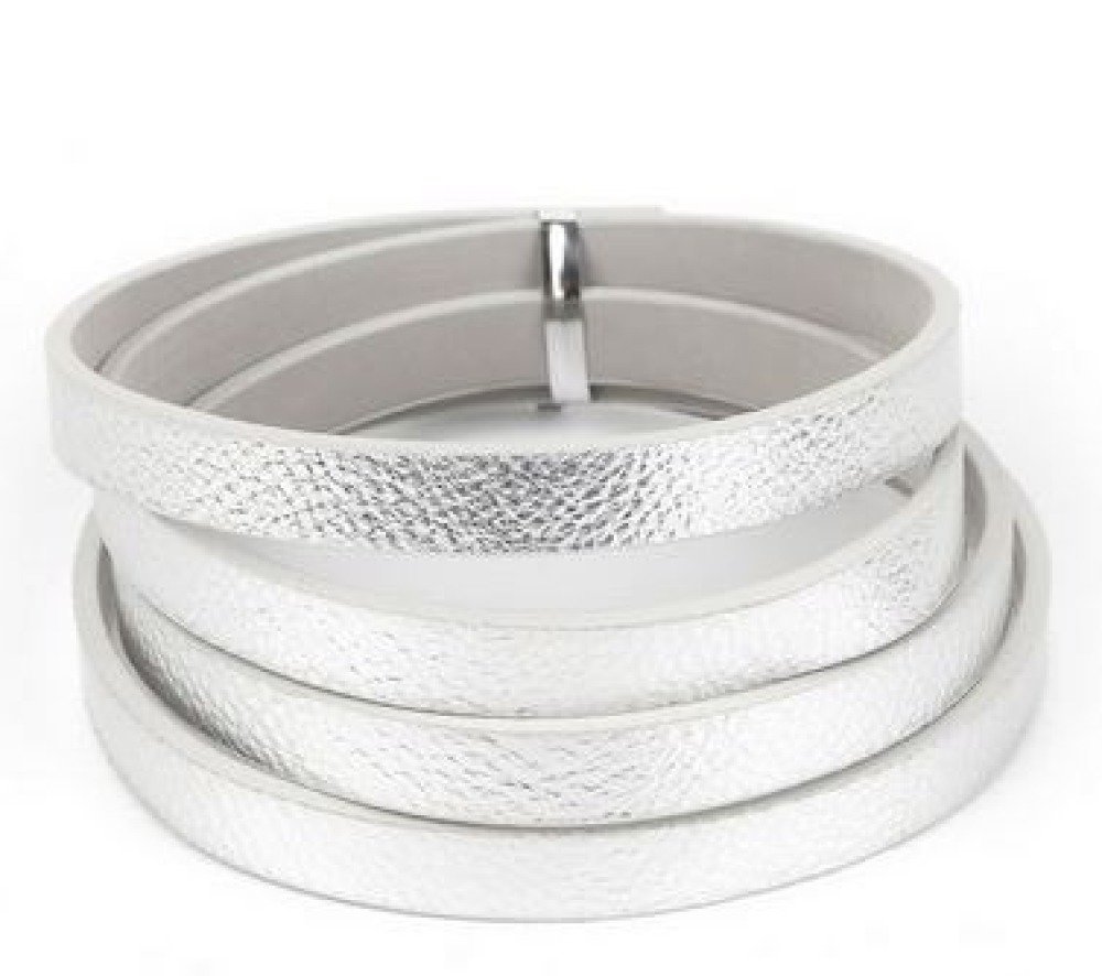 Leather 10 mm Silver 1 meter