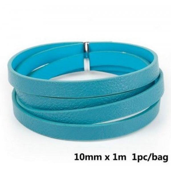 Leather 10 mm Peacock Blue 1 meter