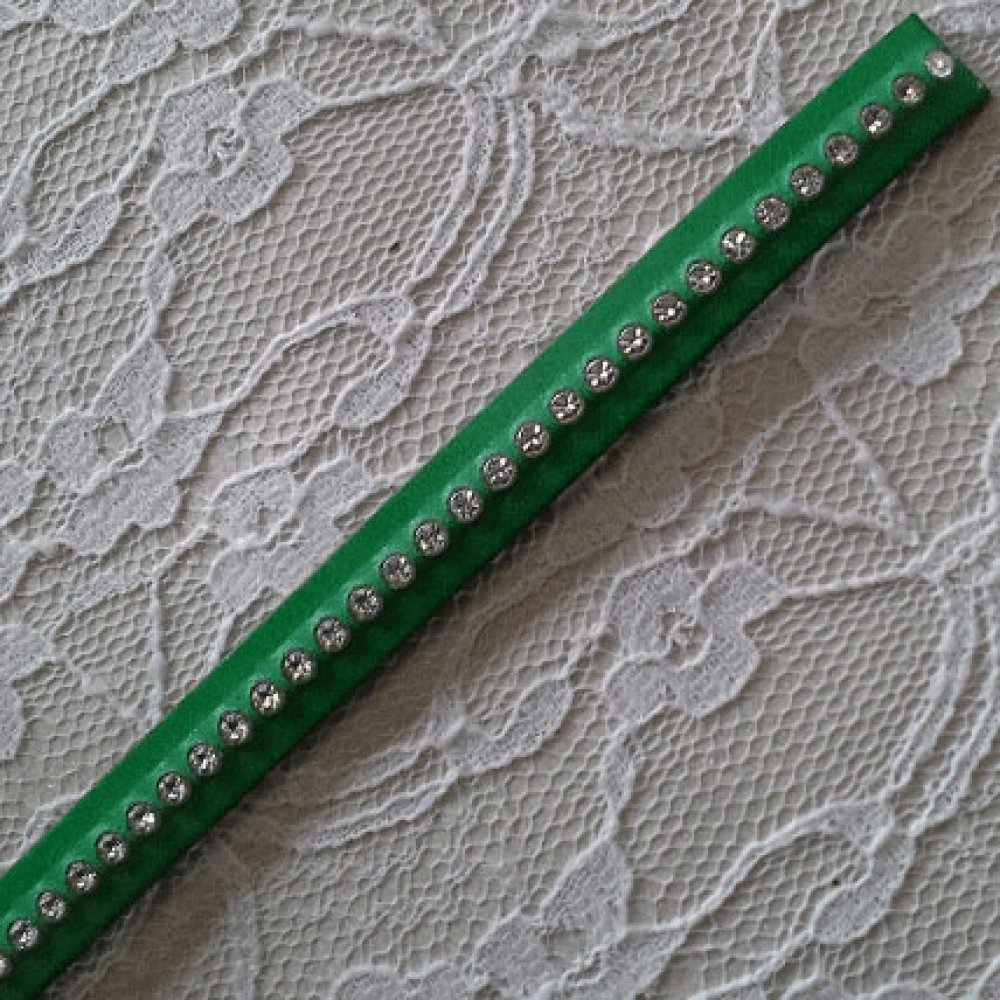 Leather B-Green 10 mm Swarovski Strass per 20 cm