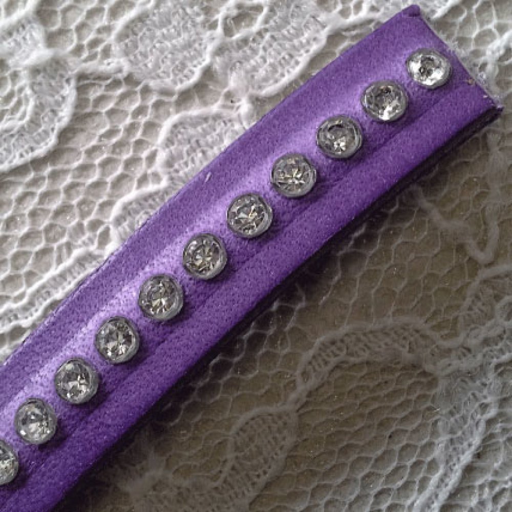 Leather B-Viola 10 mm Swarovski Strass per 20 cm