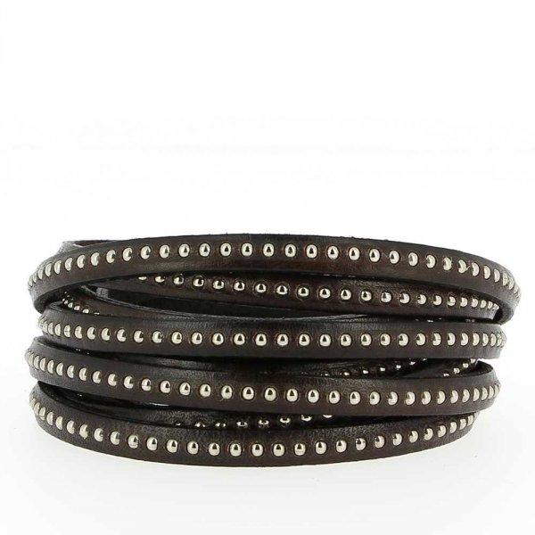 Leather Ball Testa Moro of 06 mm with chain ball nickel free by 20 cm