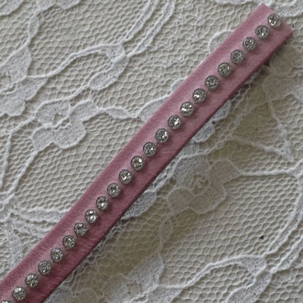 Leather DD-Violet 10 mm Swarovski Strass by 20 cm