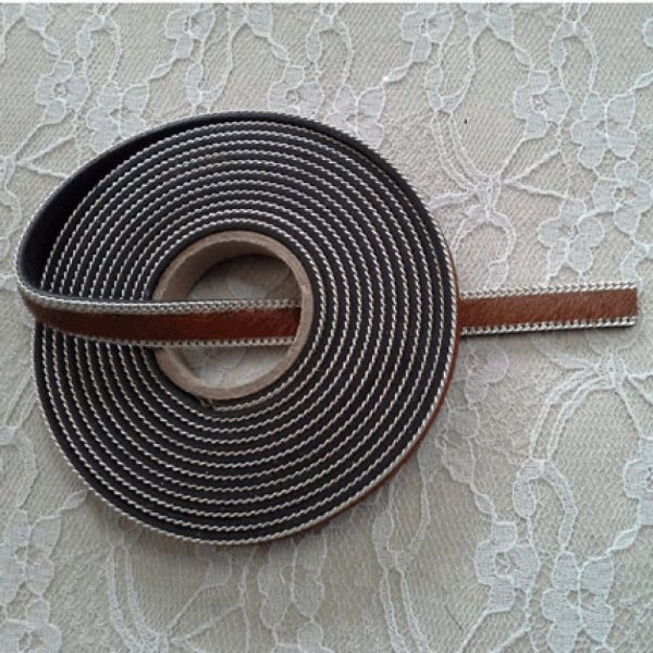 Brown Flat Calf Leather 10 mm by 20 cm skin and chain