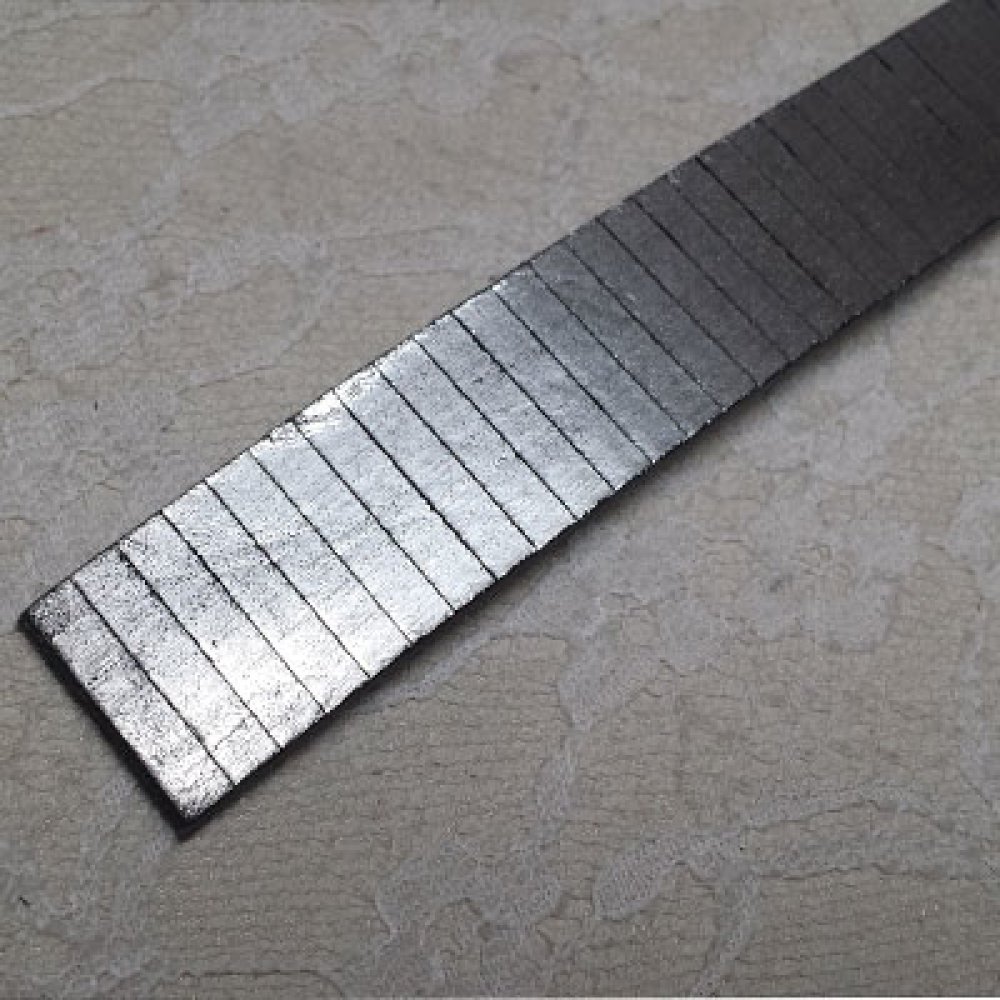 Leather Rectangle Silver 20 mm by 20 cm