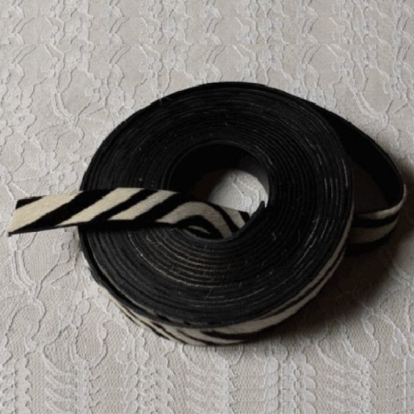 Zebra leather 20 mm by 20 cm
