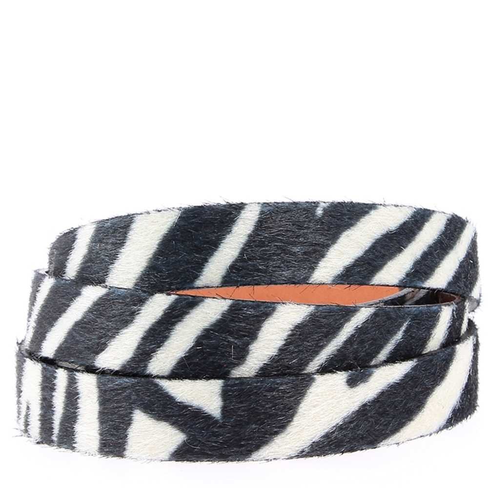 Zebra leather 20 mm by 20 cm