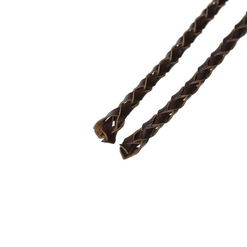 Round braided leather Coffee 03 mm x 2 meters