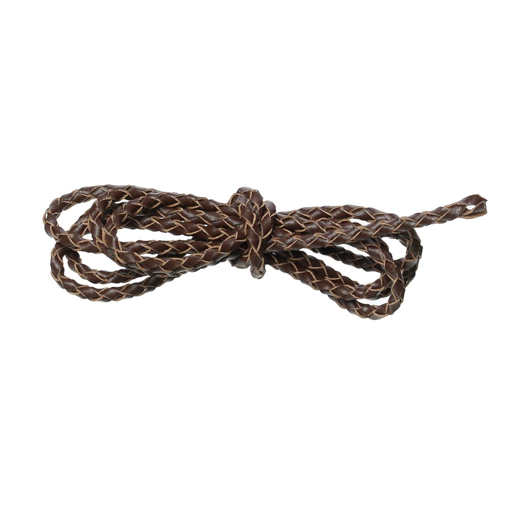 Round braided leather Coffee 03 mm x 2 meters