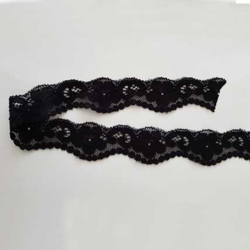 Dentelle Fine 3.6 cm noir N°01