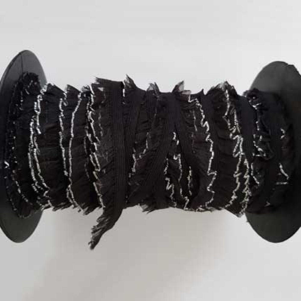 Dentelle élastique 1.6 cm noir N°03