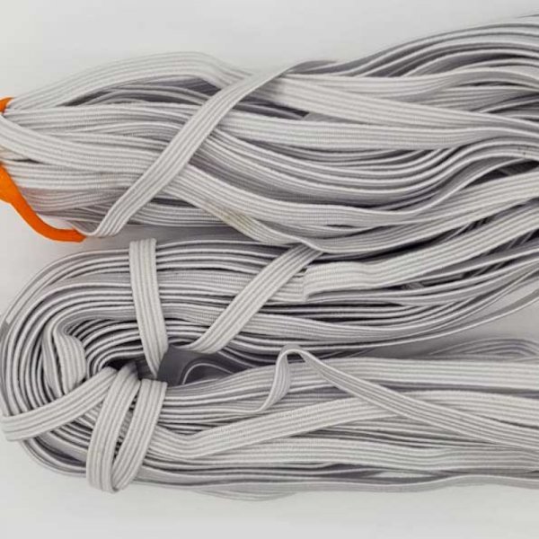Elastic flat mask 5 mm white N&deg;03 x 18.5 meters