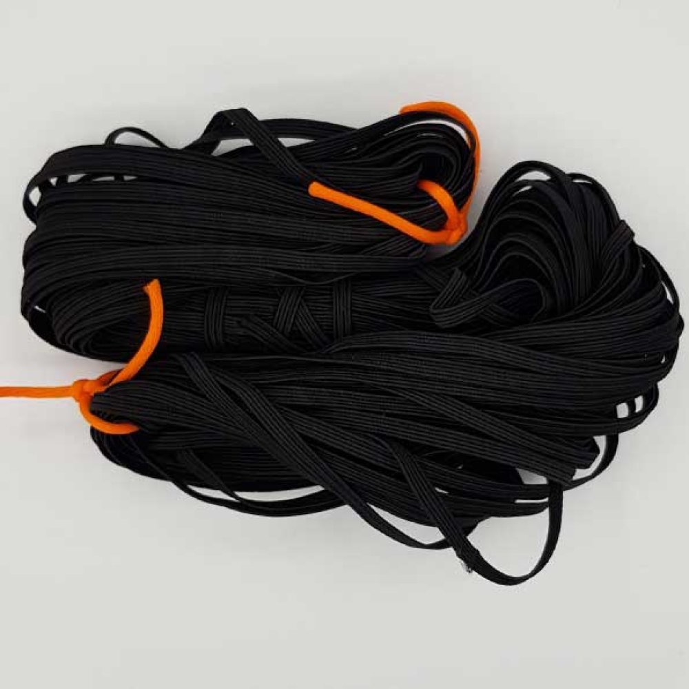 Flat mask elastic 4 mm black n°03 x 20 meters