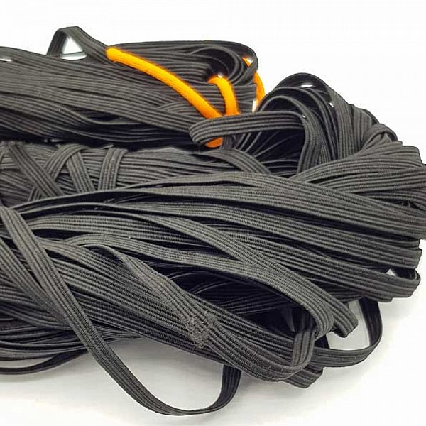 Flat mask elastic 4 mm black n&deg;03 x 20 meters