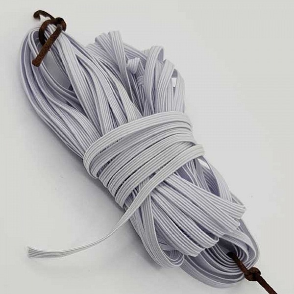 Elastique masque plat 5 mm blanc N&deg;03 x 12 m&egrave;tres - 01