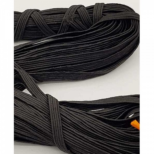 Flat mask elastic 5 mm black n&deg;03 x 13 meters