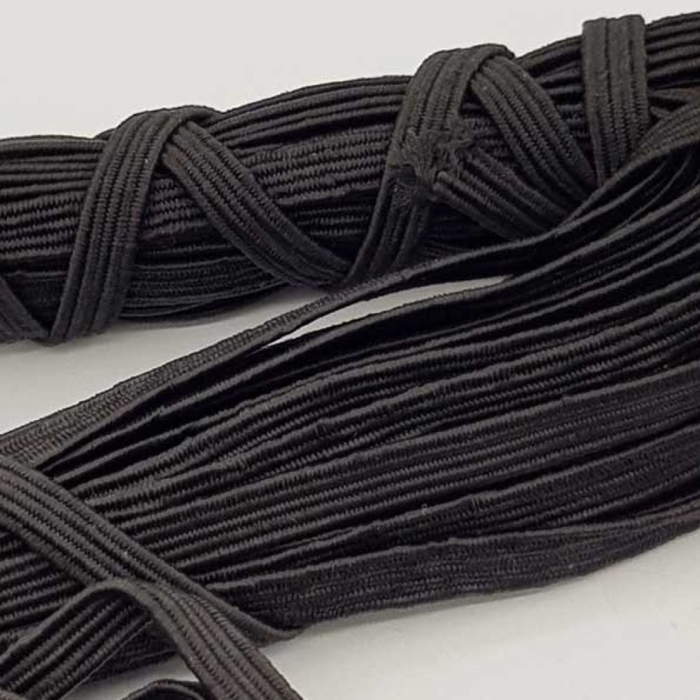 Flat mask elastic 5 mm black n°03 x 13 meters