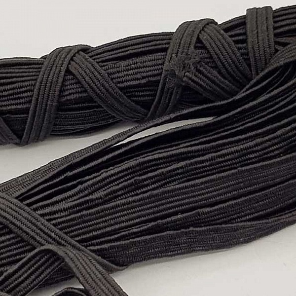 Flat mask elastic 5 mm black n&deg;03 x 13 meters