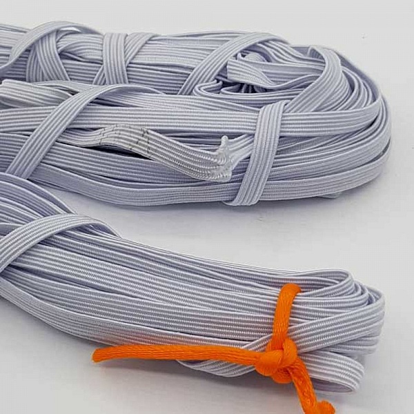 Elastic mask flat 5 mm white N&deg;03 x 14.50 meters