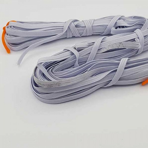 Elastic mask flat 5 mm white N&deg;03 x 14.50 meters