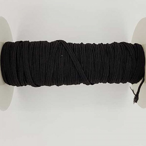 Elastic flat mask 5 mm black n&deg;03 per meter