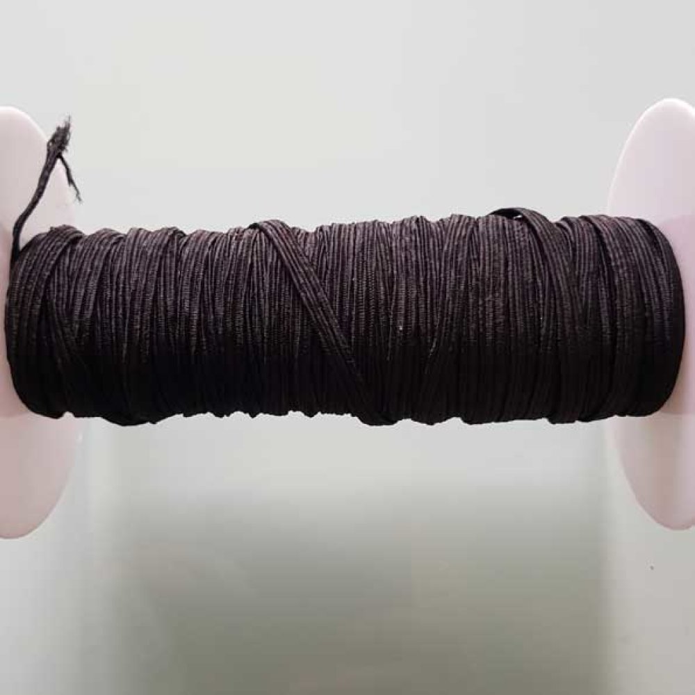 Elastic flat mask 5 mm black n°03 per meter