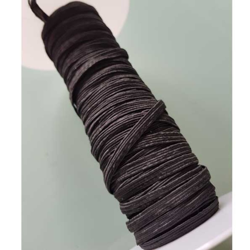 Elastic flat mask 5 mm black n°03 per meter