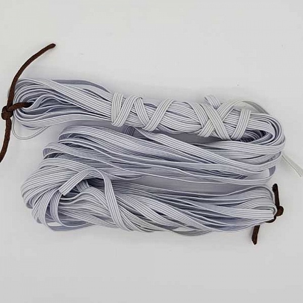 Elastic mask flat 5 mm white N&deg;03 x 12 meters - 02