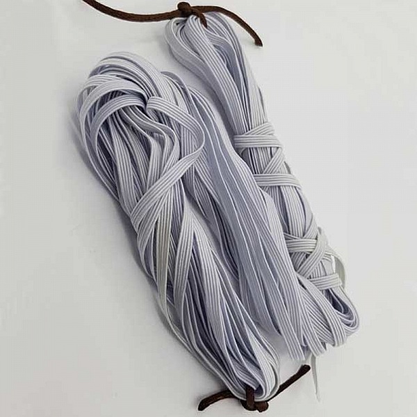 Elastic mask flat 5 mm white N&deg;03 x 12 meters - 02