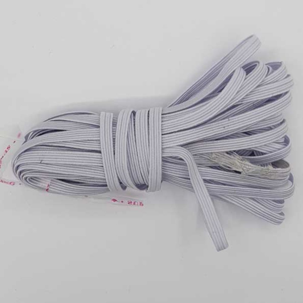 Elastic mask flat 5 mm white N°03 x 7.50 meters