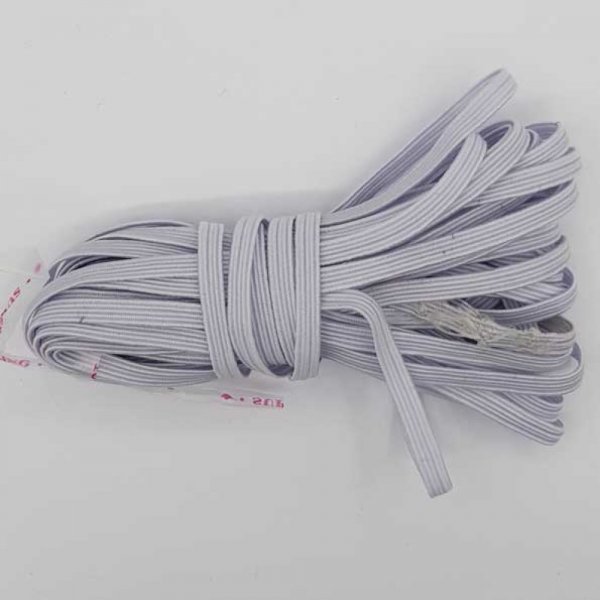 Elastic mask flat 5 mm white N&deg;03 x 7.50 meters
