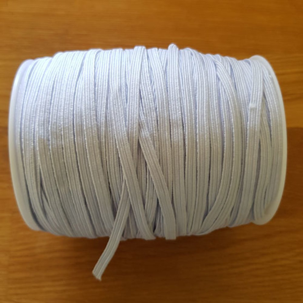 Elastic flat mask 5 mm White X 20 Meters N°03