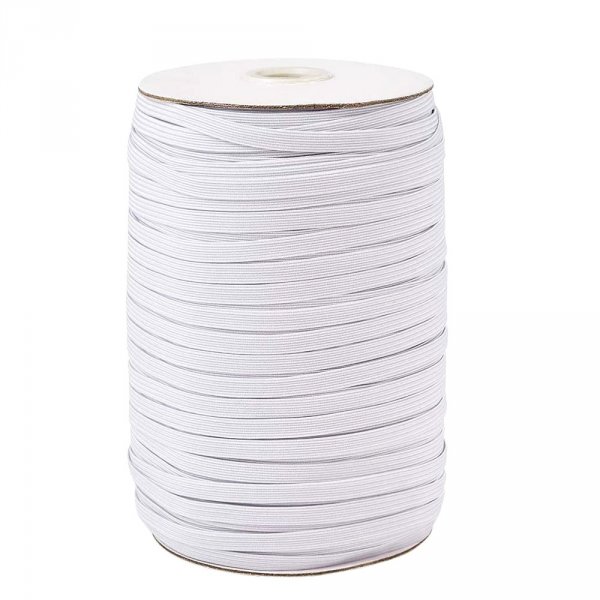 Flat mask elastic 5 mm WHITE N&deg;02 per meter