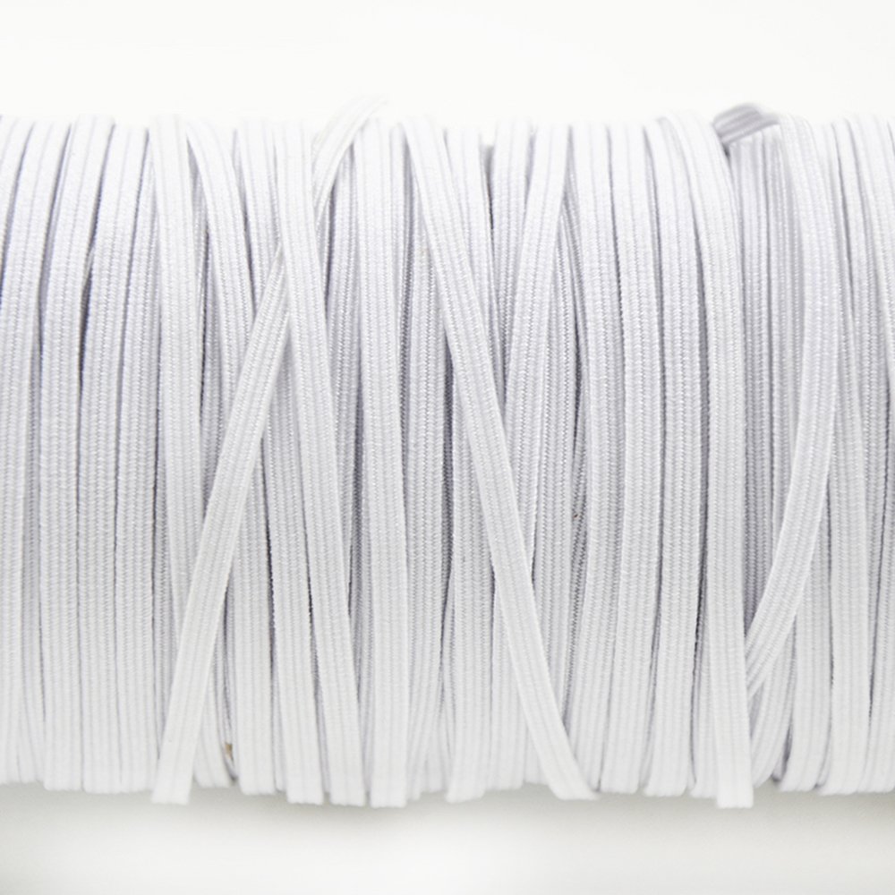 Flat mask elastic 5 mm WHITE N°02 per meter