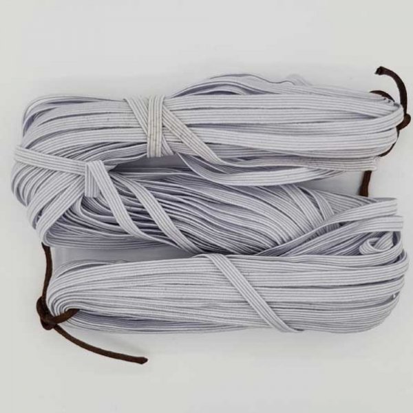 Elastic mask flat 5 mm white N&deg;03 x 20 meters