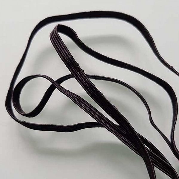 Flat mask elastic 5 mm black n&deg;03 x 25 meters