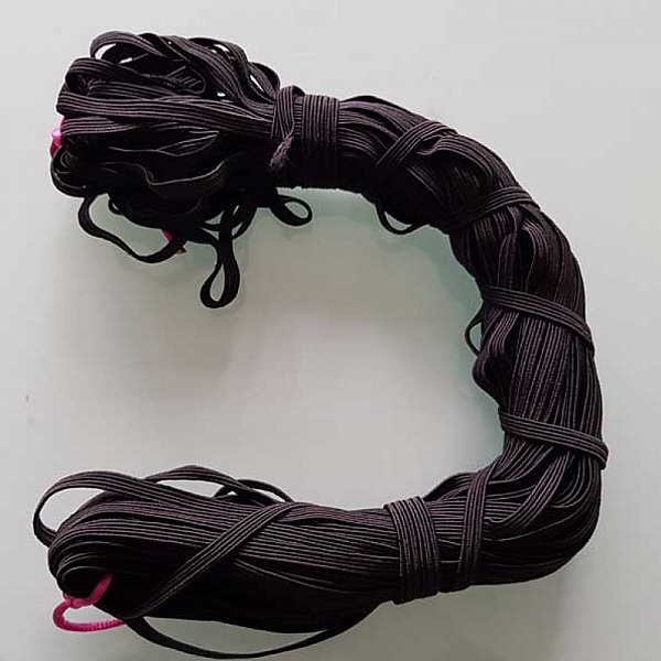 Flat mask elastic 5 mm black n&deg;03 x 25 meters