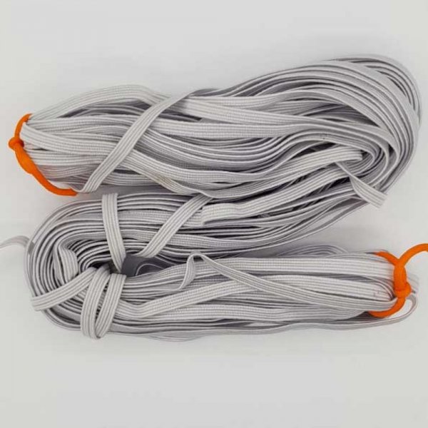 Elastic flat mask 5 mm white N&deg;03 x 18.5 meters