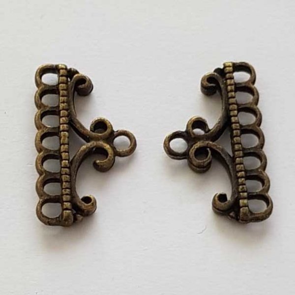 Embout fermoir multi rangs 7 trous Bronze N&deg;03