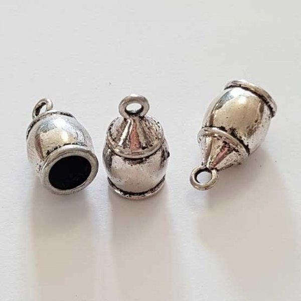 Embout &agrave; coller N&deg;02 Argent 20 x 11.5 mm