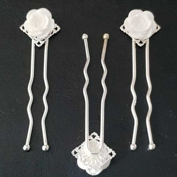Epingle &agrave; cheveux Blanc mariage N&deg;04