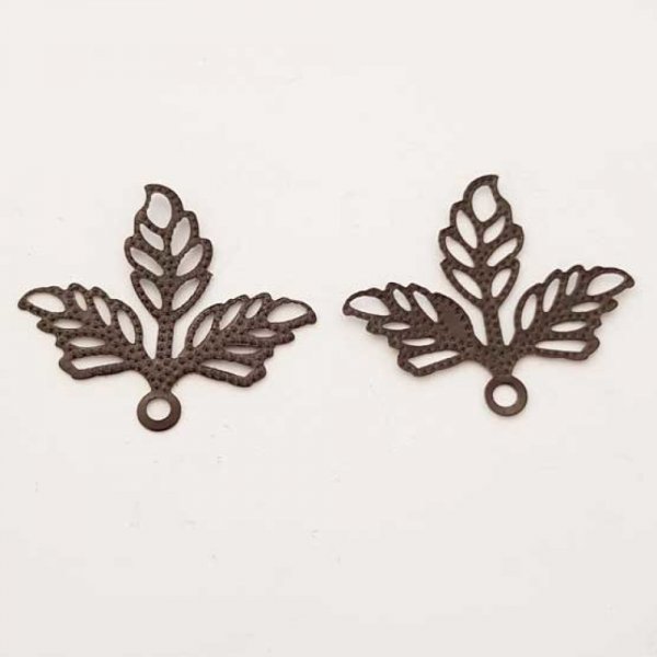 Estampe N&deg;08 Feuille Marron 23 x 25 mm