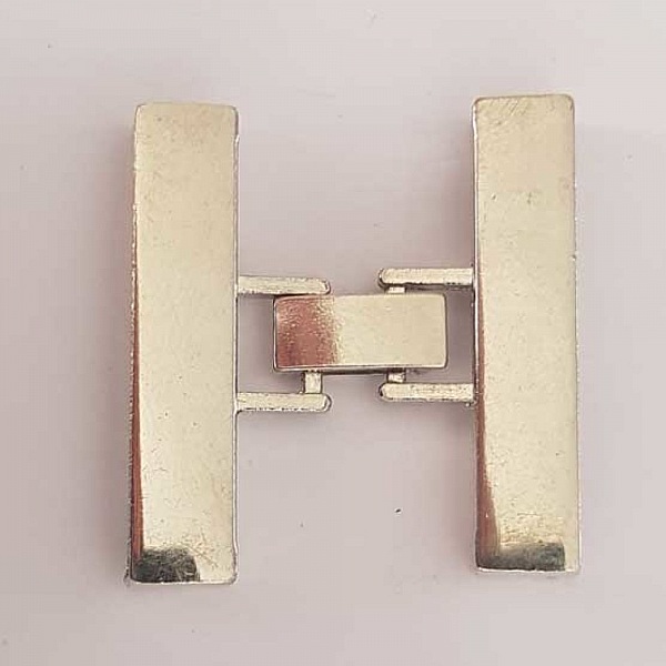 Fermoir Manchette Rectangle Argent&eacute; 35 x 4 mm