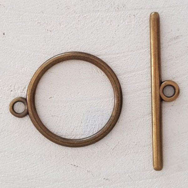 Toggle Clasp Round Pattern Bronze N&deg;22
