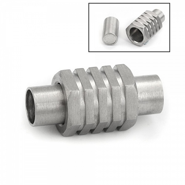 Stainless steel magnetic clasp 05 mm Silver N&deg;01