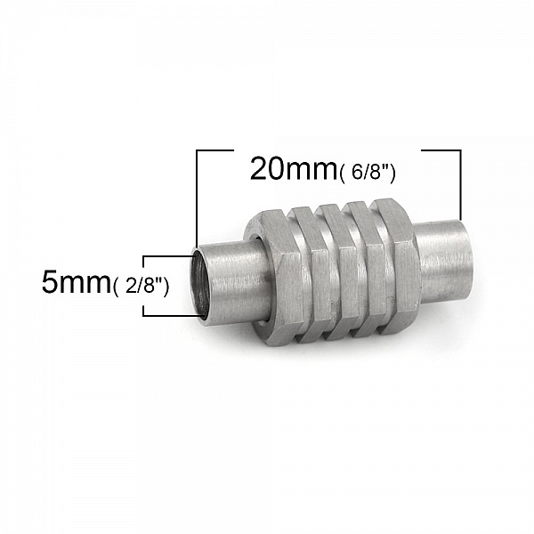 Stainless steel magnetic clasp 05 mm Silver N&deg;01