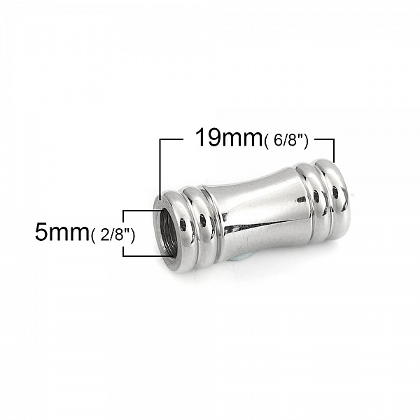 Stainless steel magnetic clasp 05 mm Silver N&deg;02
