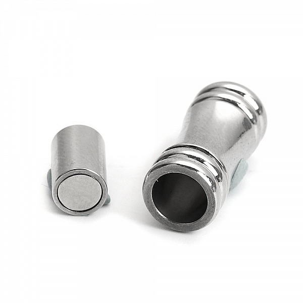Stainless steel magnetic clasp 05 mm Silver N&deg;02