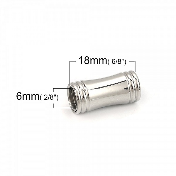 Stainless steel magnetic clasp 06 mm Silver N&deg;03