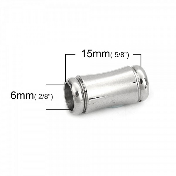 Stainless steel magnetic clasp 06 mm Silver N&deg;04