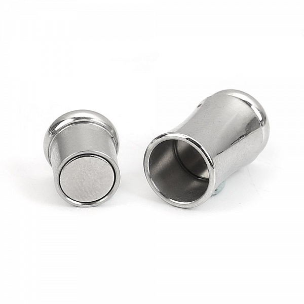 Stainless steel magnetic clasp 06 mm Silver N&deg;04